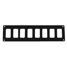 Pacer Switch Panel - 8 Switch 1 Row - 12.5’’ x 2.75’’ - Black Powder Coated Aluminum [PSC-81-BK] - Electrical Panels