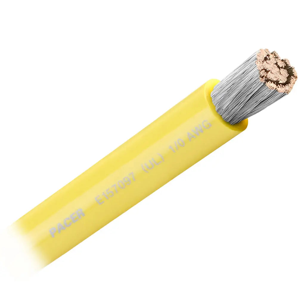 Pacer Yellow 1/0 AWG Battery Cable - Sold By The Foot [WUL1/0YL-FT] - Wire