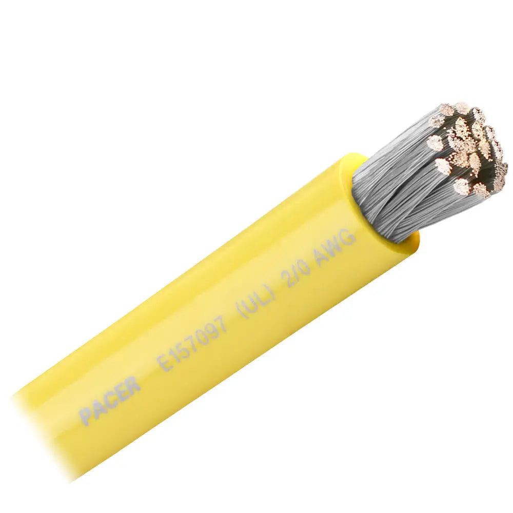 Pacer Yellow 2/0 AWG Battery Cable - Sold By The Foot [WUL2/0YL-FT] - Wire
