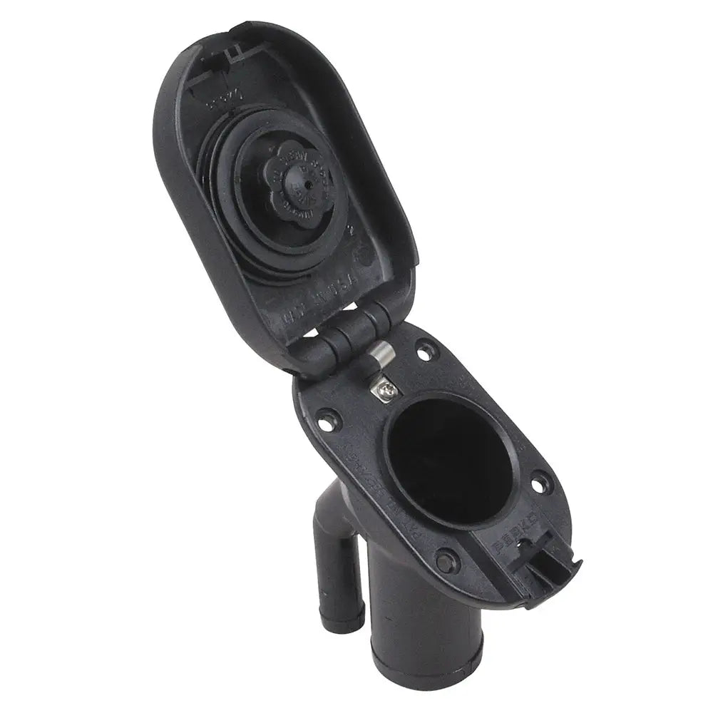 Perko Combination Vented Gas Fill/Tank f/1-1/2’’ Hose - 35 Angled Neck [1318DPGBLK] - Fuel Systems