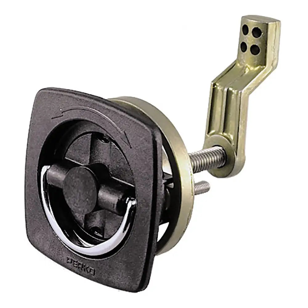 Perko Flush Latch - Non-Locking - 2.5’’ x 2.5’’ w/Offset Cam Bar Flexible Polymer Strike [0932DP1BLK] - Latches