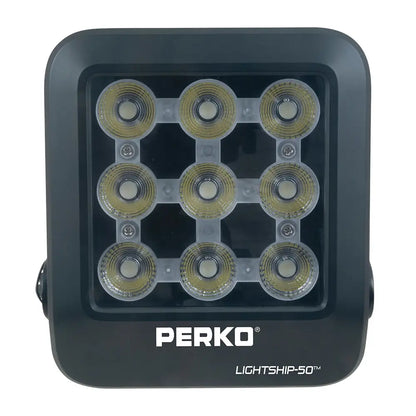 Perko Lightship 50 LED High Performance Spotlight - 12/24V - Black [1643050S0B] - Flood/Spreader Lights