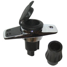 Perko Locking Collar Pole Light Mounting Base - 2 Pin - Chrome Plated w/Black Cover [1060PB0DP] - Accessories