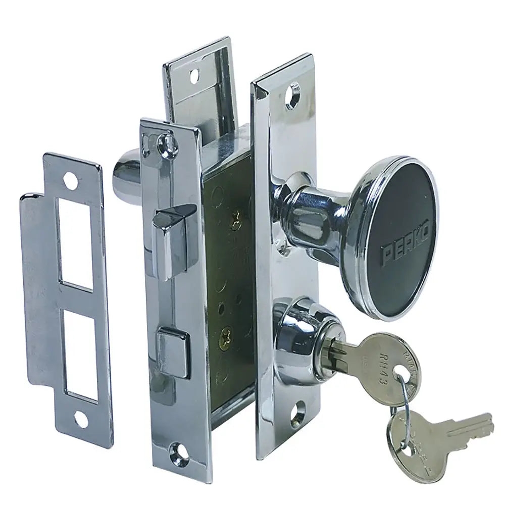Mortise Bolt Lock Set Perko Chrome Plated Zinc Alloy - Latches