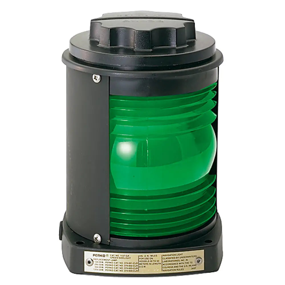 Perko Side Light - Black Plastic Green Lens [1127GA0BLK] - Navigation Lights