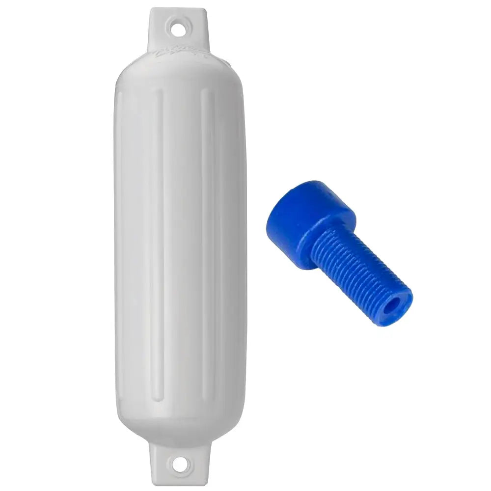 Polyform G-4 Twin Eye Fender 6.5’’ x 22’’ White w/Adapter [G-4 WHITE W/AIR ADAPTER] - Fenders