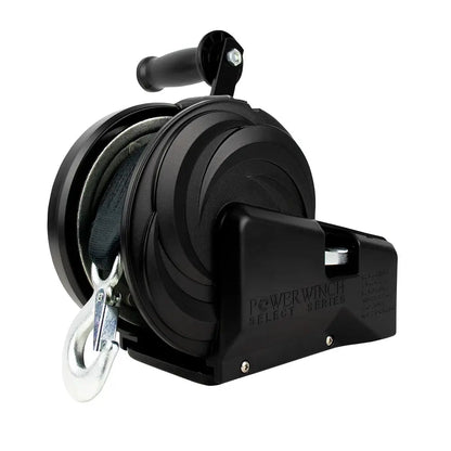 Powerwinch 1800lb 2 Speed 8’’ Crank Arm Carbon Black Select Series Winch - Trailer Winches