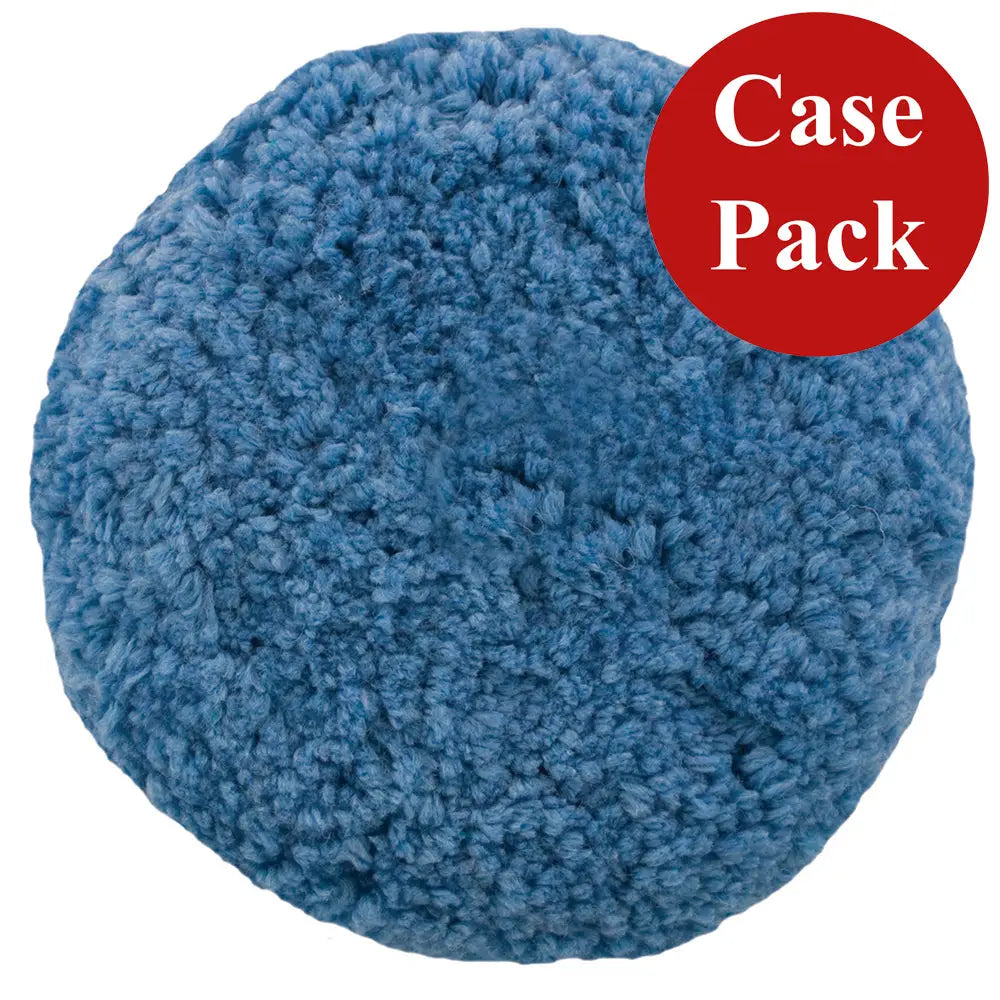 Presta Blue Soft Polish Blended Wool Rotary Buffing Pad Case of 12 - Cleaning