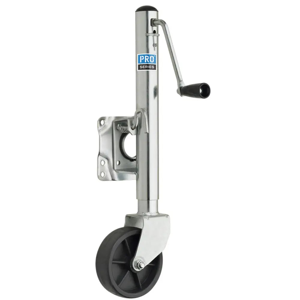 Pro Series 1000 lbs. Zinc Plated Swivel Jack w/6’’ Poly Wheel [EJ10000101] - Jacks & Dollies