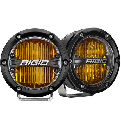 Yellow 4 Inch SAE Fog Beam RIGID 360-Series LED Set of 2 - Lighting