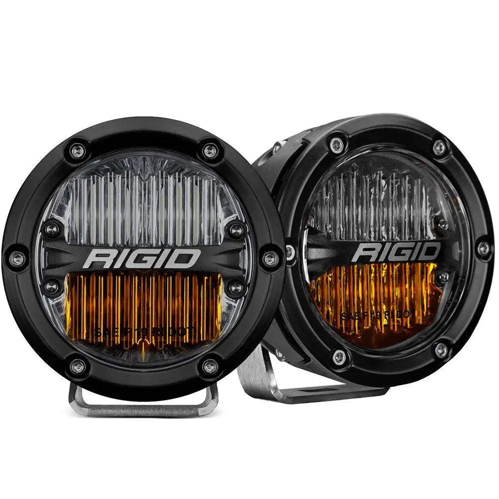 RIGID Industries 360-Series 4’’ LED SAE Fog Beam - Yellow/White - Set of 2 [36122] - Lighting