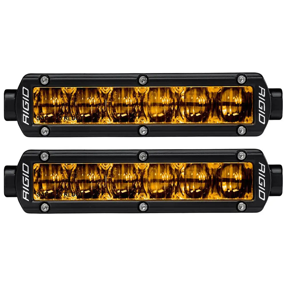 RIGID Industries 6’’ SR-Series SAE Compliant Fog Light - Black w/Yellow Light [906704] - Light Bars