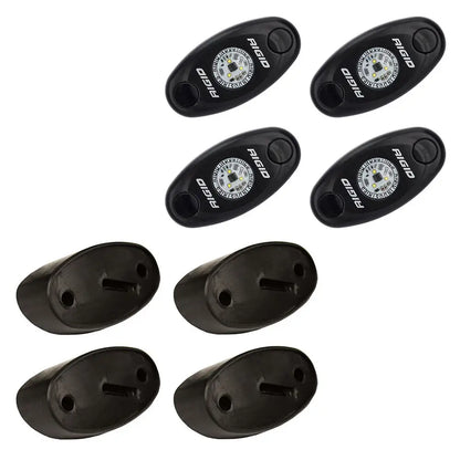 RIGID Industries A-Series Rock Light Kit - 4 Amber Lights - Black [400243] - Interior / Courtesy Light