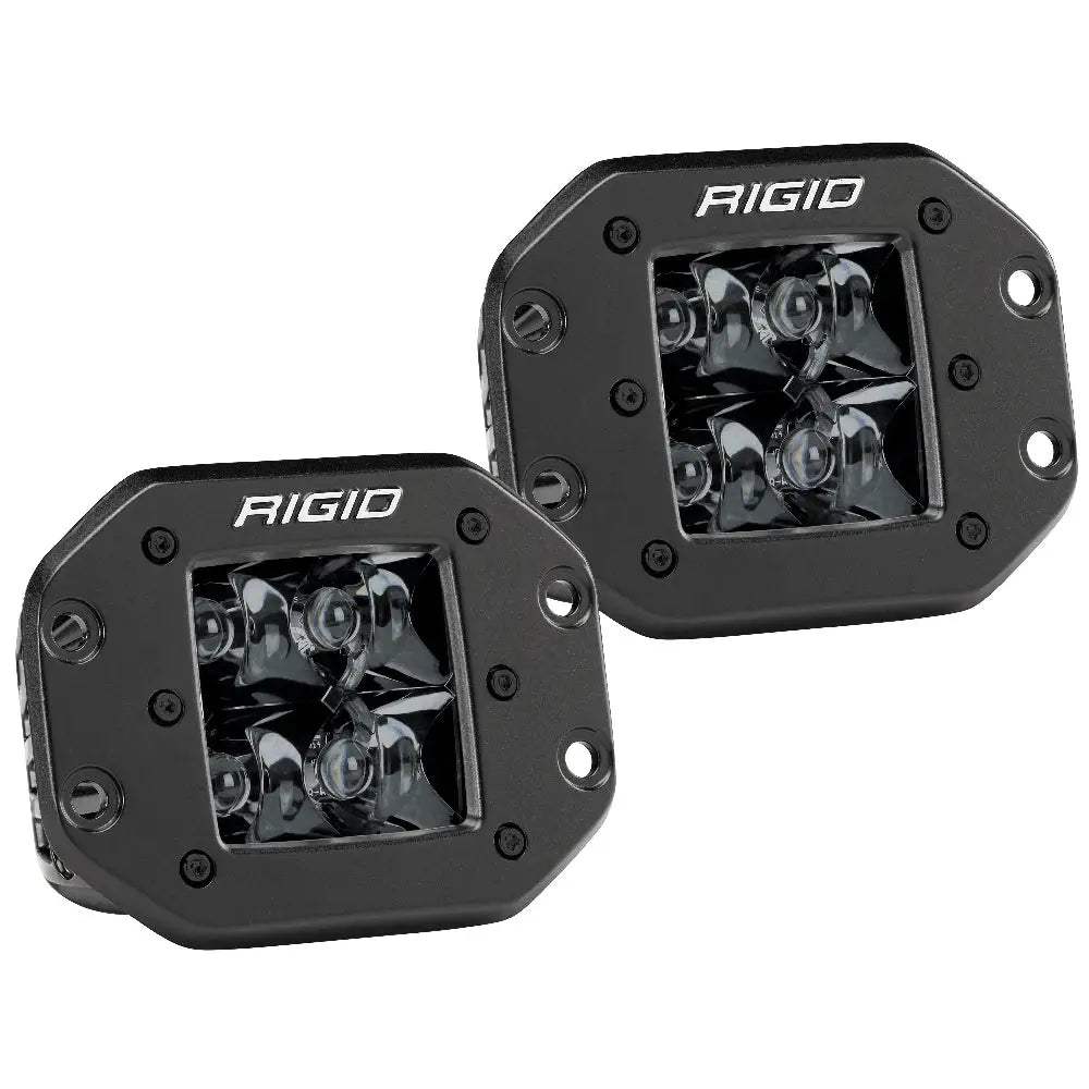 RIGID Industries D-Series PRO Flush Mount - Spot LED - Midnight Edition - Pair - Black [212213BLK] - Flood/Spreader