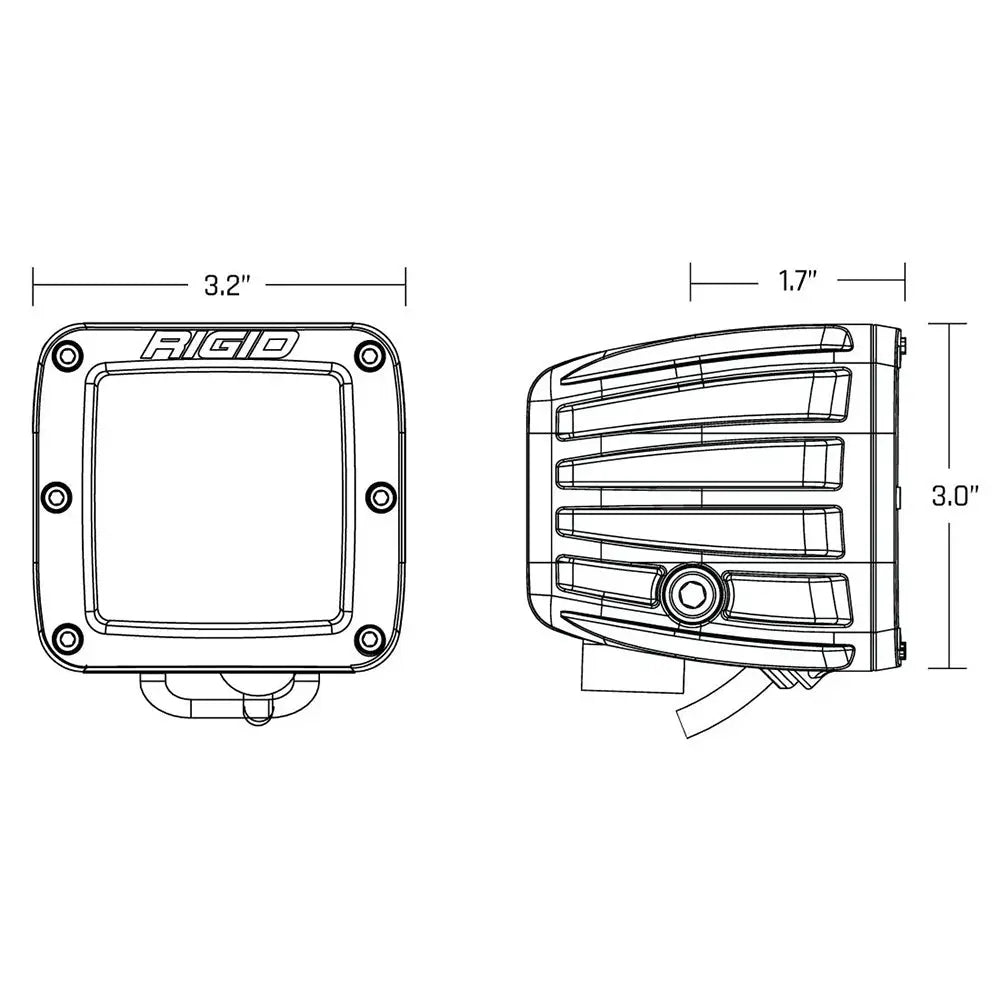 RIGID Industries D-Series Spot w/Amber Pro Lens - Pair [20252] - Pods & Cubes