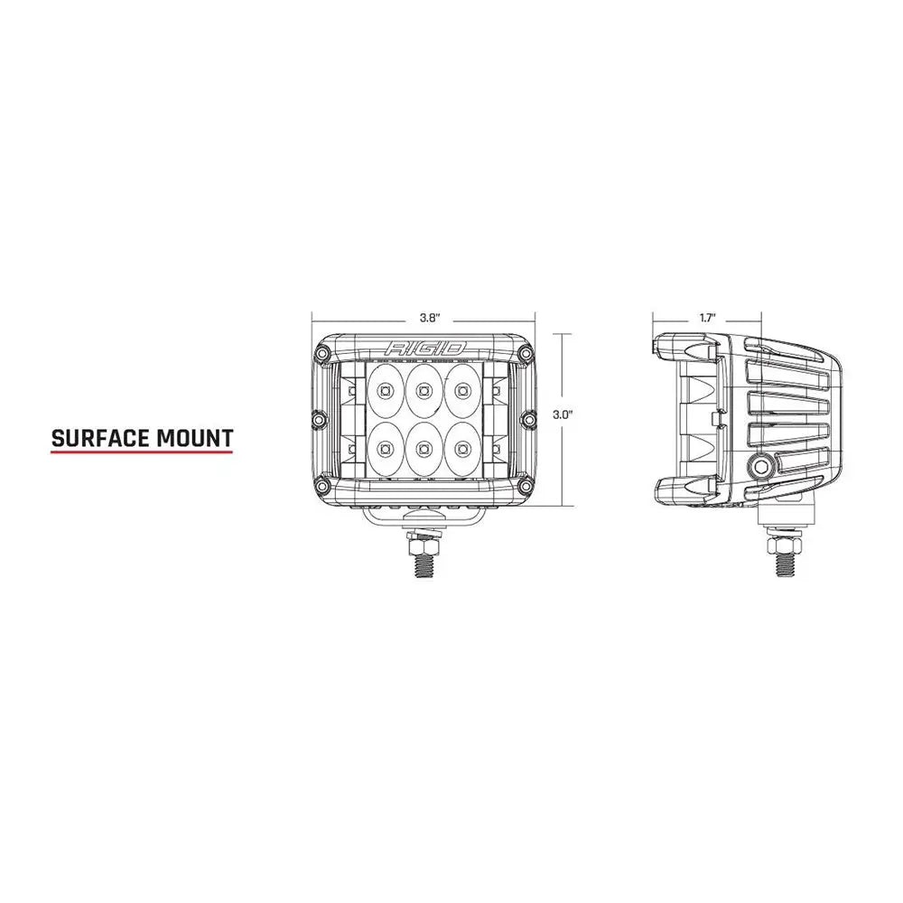 RIGID Industries D-SS Series PRO Spot LED Surface Mount - Pair - White [862213] - Flood/Spreader Lights