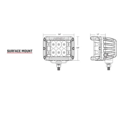 RIGID Industries D-SS Spot w/Amber Pro Lens - Pair [262214] - Pods & Cubes
