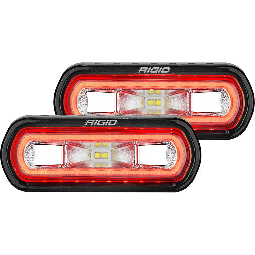 RIGID Industries SR-L Series Surface Mount Spreader Light - Black Housing - Red Halo [53122] - Flood/Spreader Lights