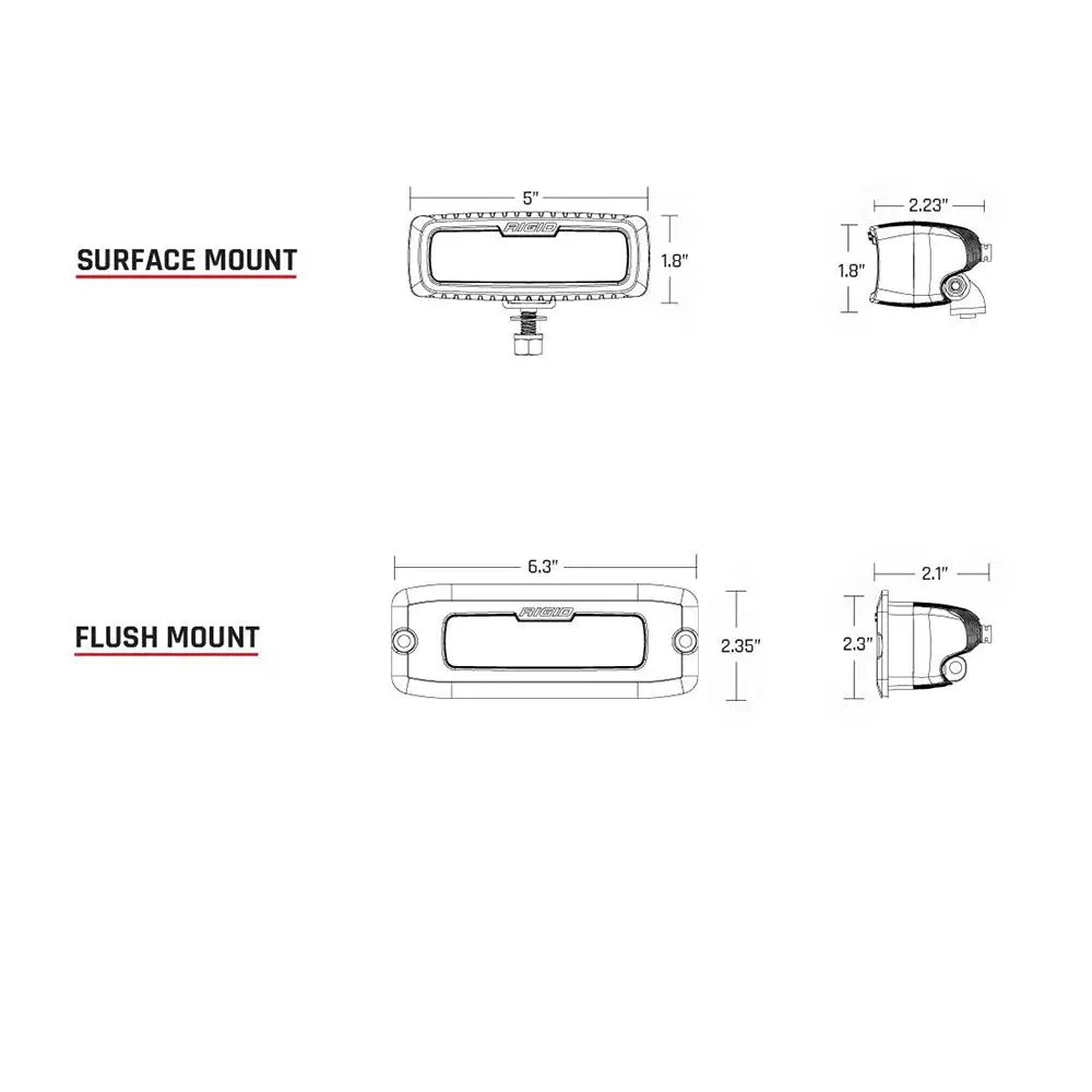 RIGID Industries SR-Q PRO Back Light Kit - Flush Mount Diffused - Pair - Black [980033] - Flood/Spreader Lights