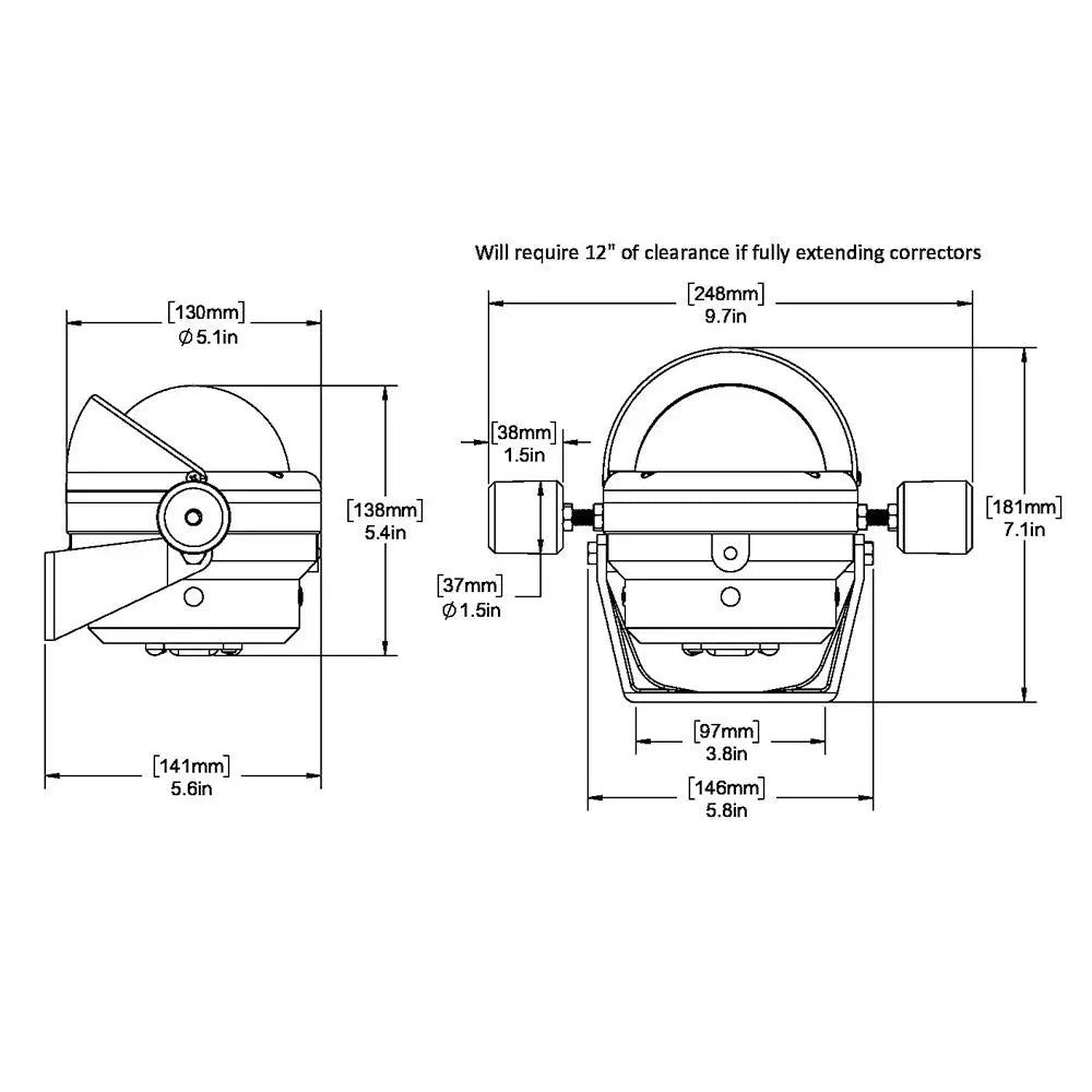 Ritchie HB-845 Helmsman Steel Boat Compass - Bracket Mount - Black [HB-845] - Compasses