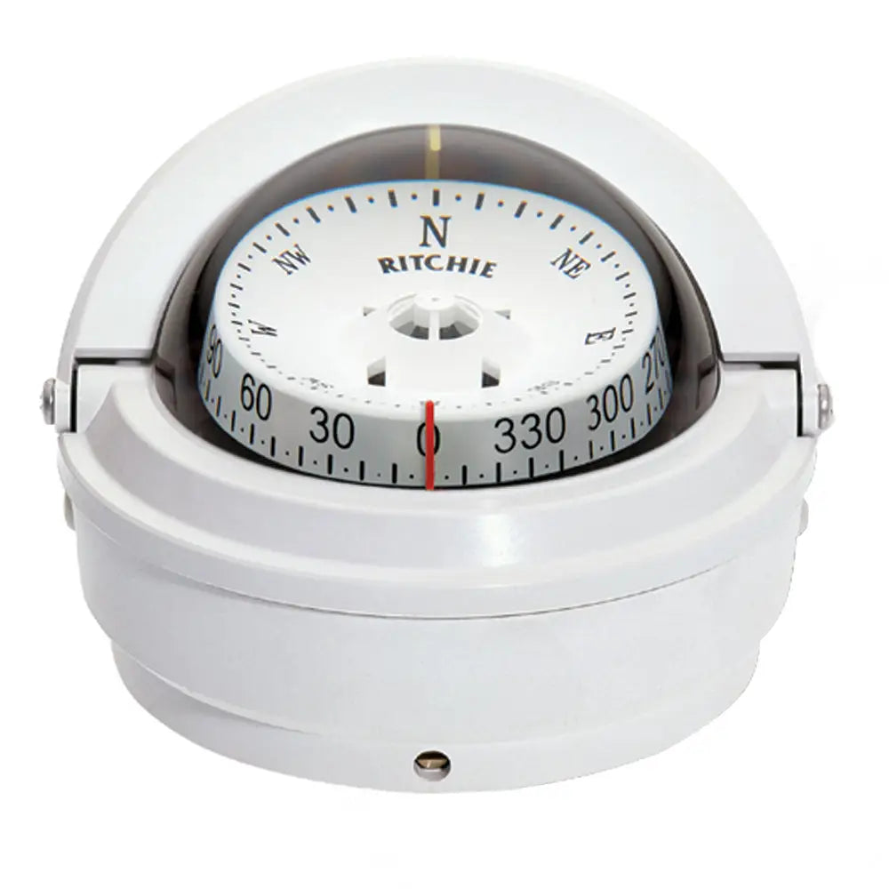 White Surface Mount Voyager Ritchie S-87W Compass - Compasses