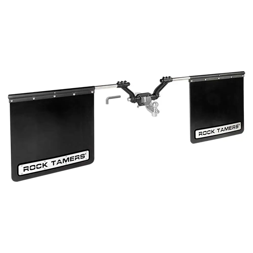 ROCK TAMERS 3’’ Hub Mudflap System - Matte Black/Stainless [00112] - Hitches & Accessories