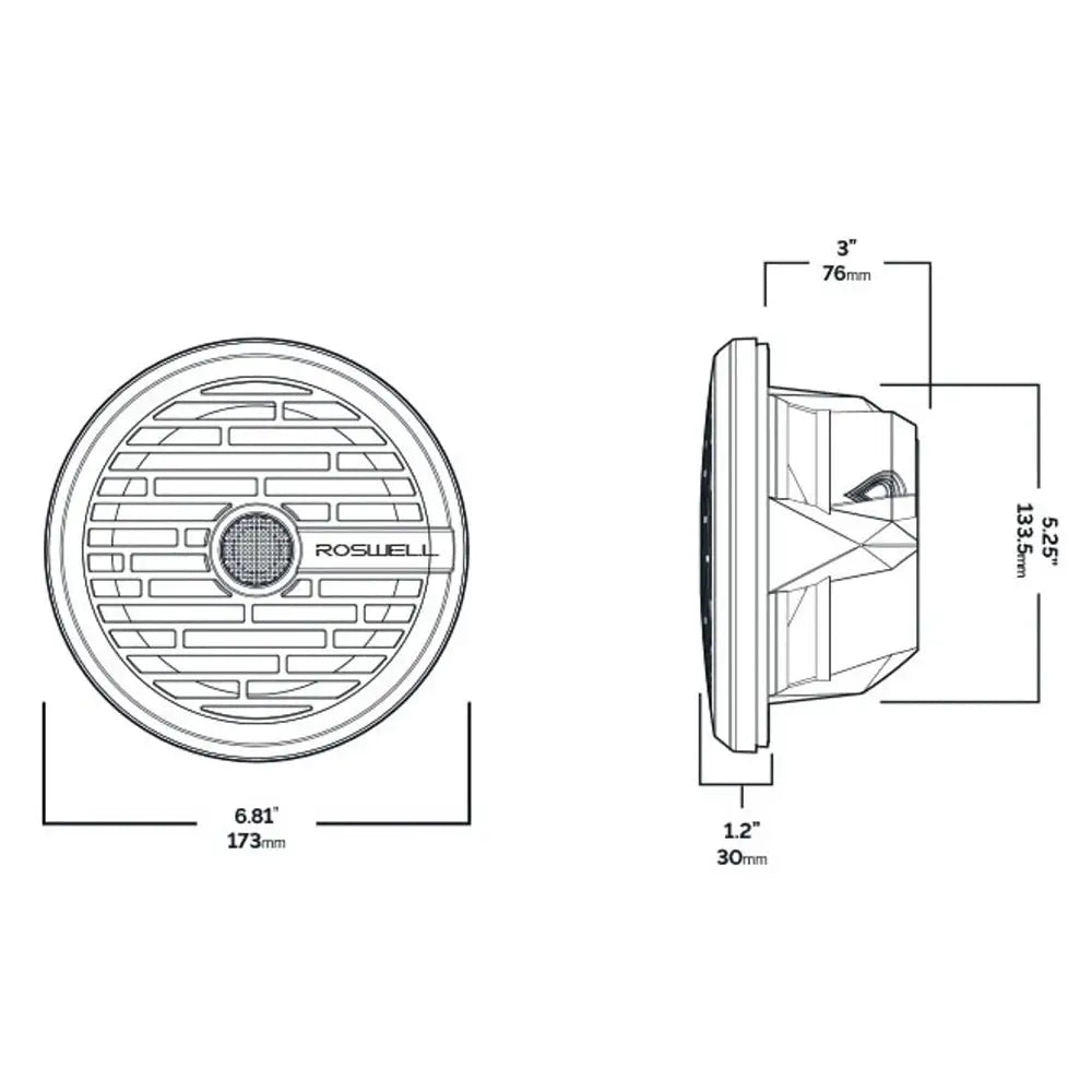 Roswell R1 6.5 Marine Speakers - Black - 80W RMS 160W Peak Power [C920-1601] - Speakers