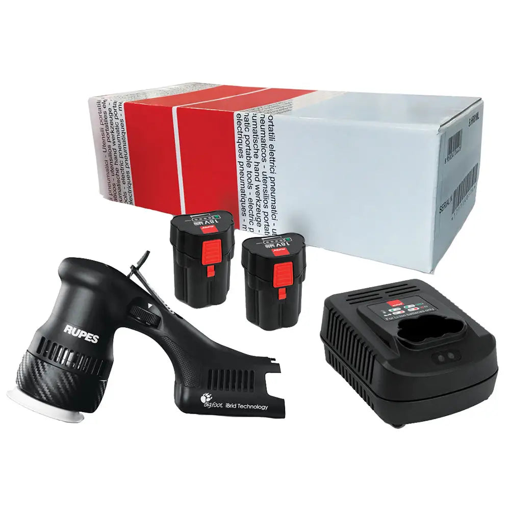 RUPES Bigfoot HLR75 Mini iBrid Polisher 1-Charger 2-Battery Pack [HLR75/STB] - Cleaning