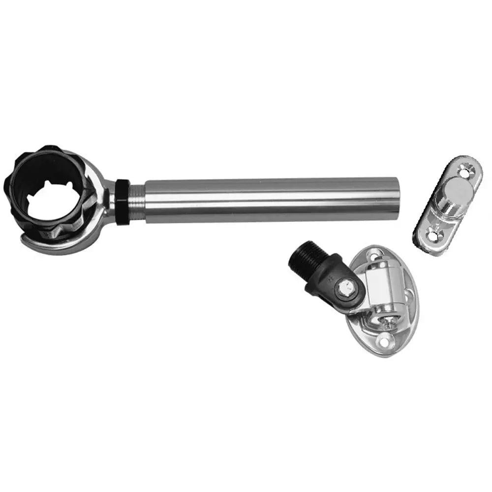 Rupp Threaded Antenna Support w/6’’ Pipe Mount Oval 4-Way Base & 1.5’’ Collar [PAK-0005] - Antenna Mounts & Accessories
