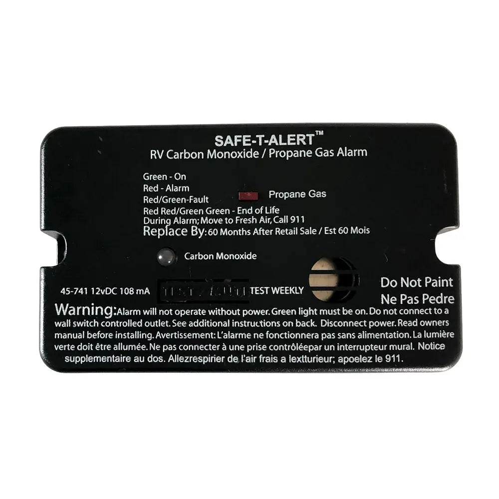 Safe-T-Alert 45-Series Combo Carbon Monoxide Propane Alarm Surface Mount - Black [45-741-BL] - Fume Detectors