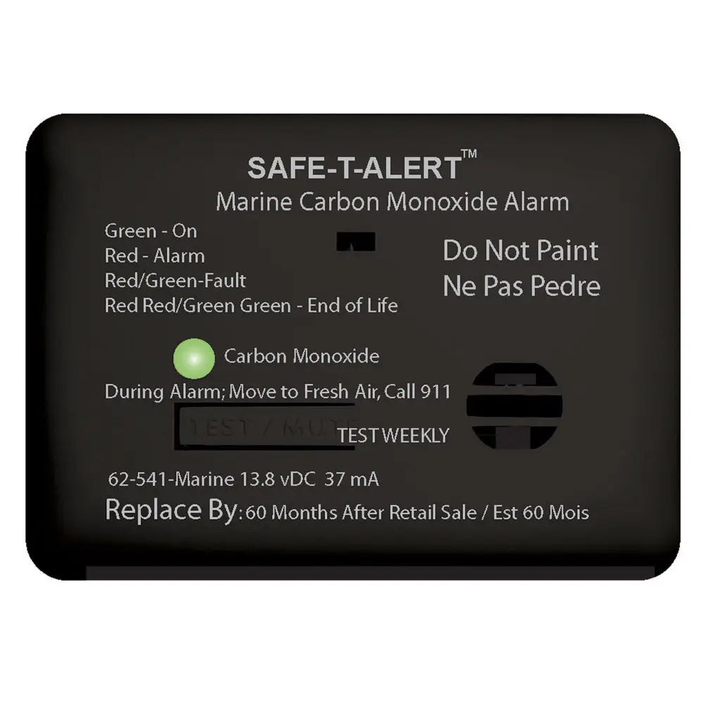 Safe-T-Alert 62 Series Carbon Monoxide Alarm - 12V - 62-541-Marine - Surface Mount - Black [62-541-MARINE-BL] - Fume