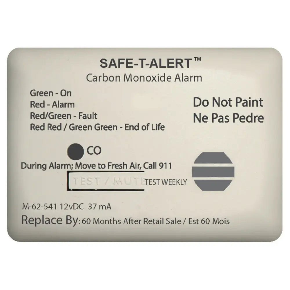 Safe-T-Alert 62 Series Carbon Monoxide Alarm - 12V - 62-541-Marine Surface Mount - White [62-541-MARINE] - Fume