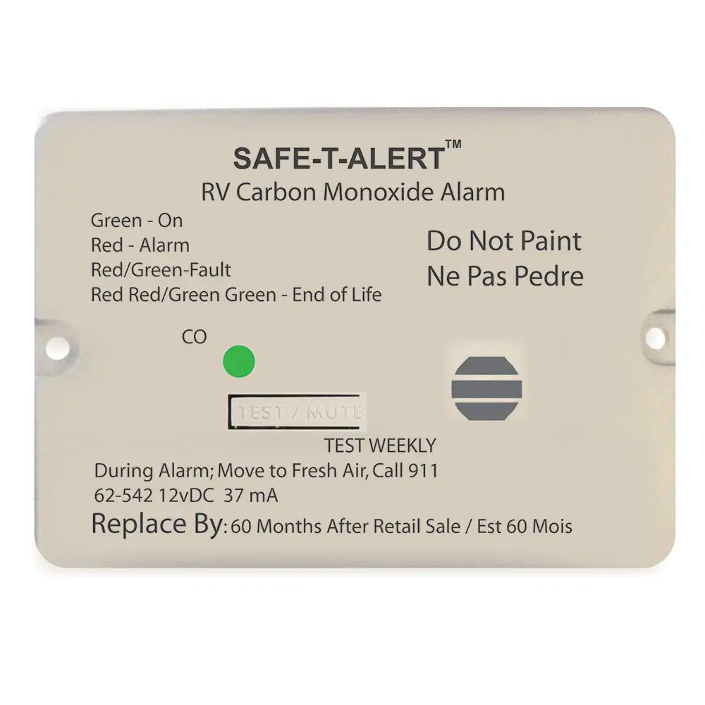 Safe-T-Alert 62 Series Carbon Monoxide Alarm - 12V - RV Flush Mount - White [62-542-WT] - Fume Detectors