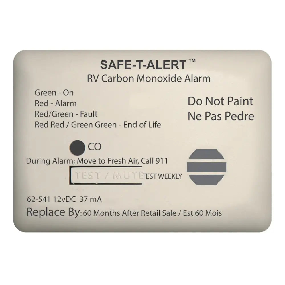 Safe-T-Alert 62 Series Carbon Monoxide Alarm - 12V - RV Surface Mount - White [62-541-WT] - Fume Detectors