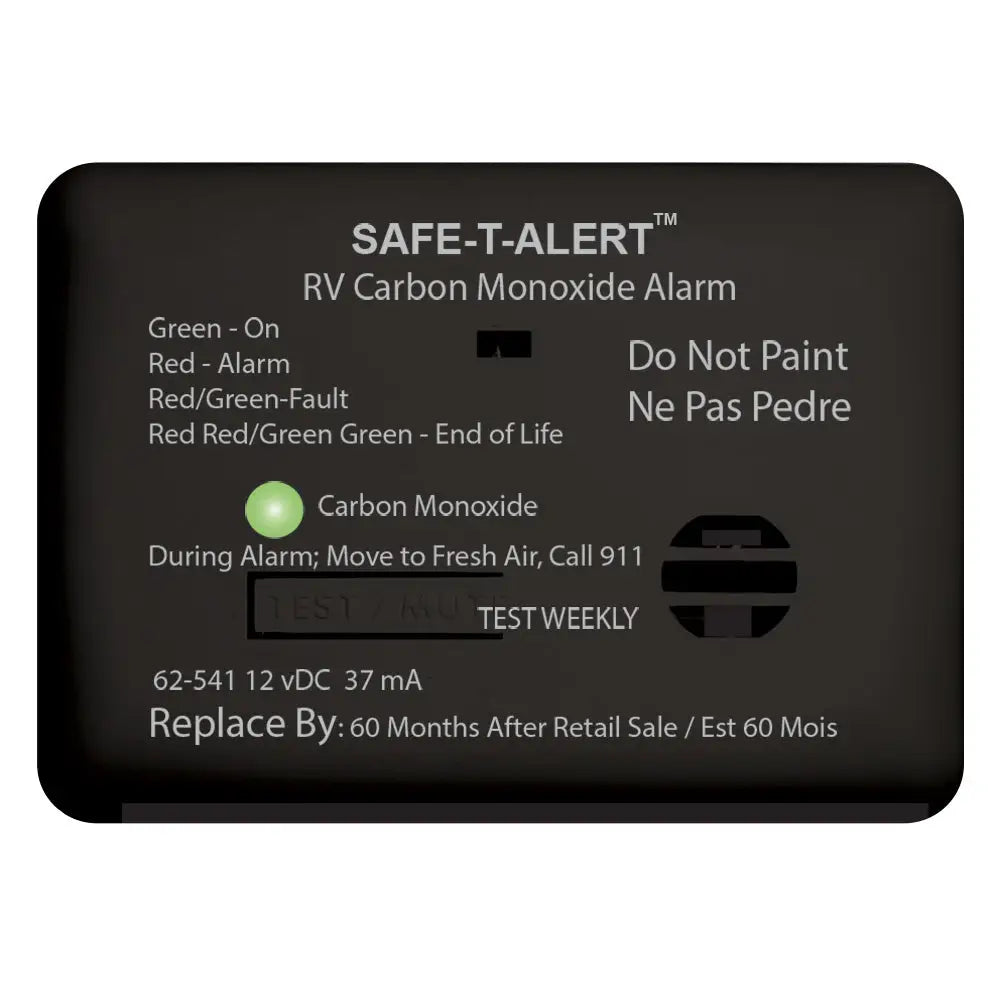Safe-T-Alert 62 Series Carbon Monoxide Alarm - 12V - RV Surface Mount - Black [62-541-BL] - Fume Detectors