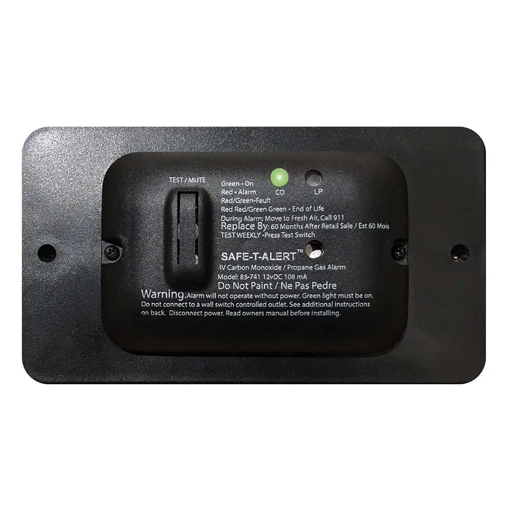Safe-T-Alert 85 Series Carbon Monoxide Propane Gas Alarm - 12V - Black [85-741-BL] - Fume Detectors