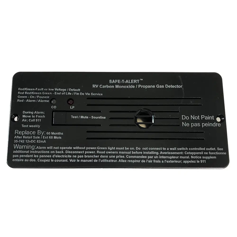 Safe-T-Alert Combo Carbon Monoxide Propane Alarms Flush Mount - Black [35-742-BL] - Fume Detectors