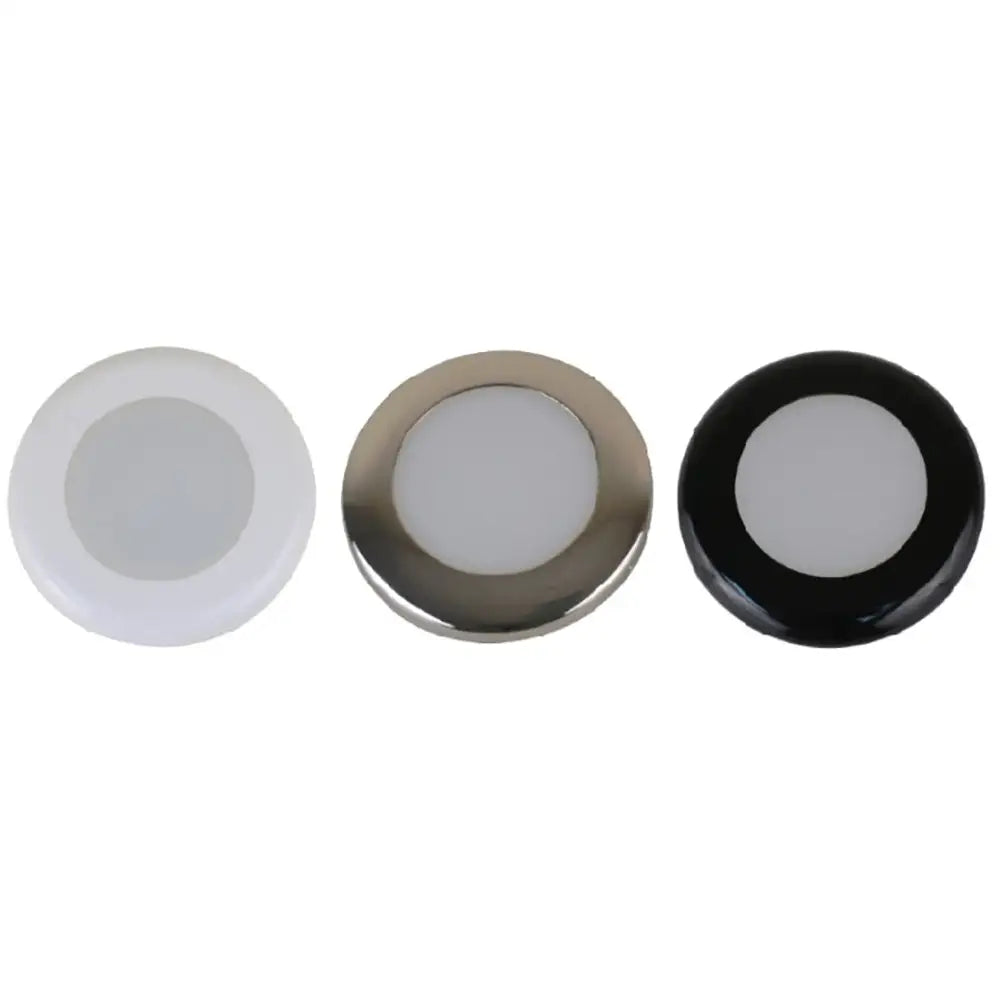 Scandvik A3C Downlight Kit - Cool White w/SS White Black Trim Rings [41291P] - Dome/Down Lights