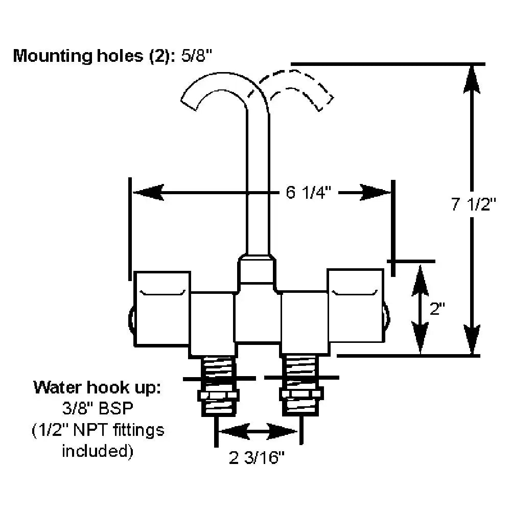 Scandvik Chrome Folding Spout Mixer [10474P] - Accessories