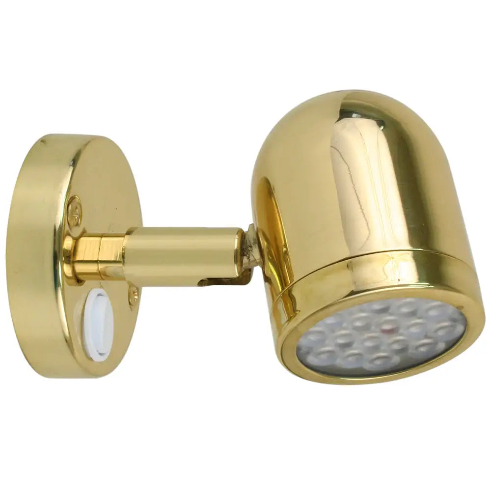 Scandvik LED Brass Reading Light - 10-30V [19052P] - Interior / Courtesy Light