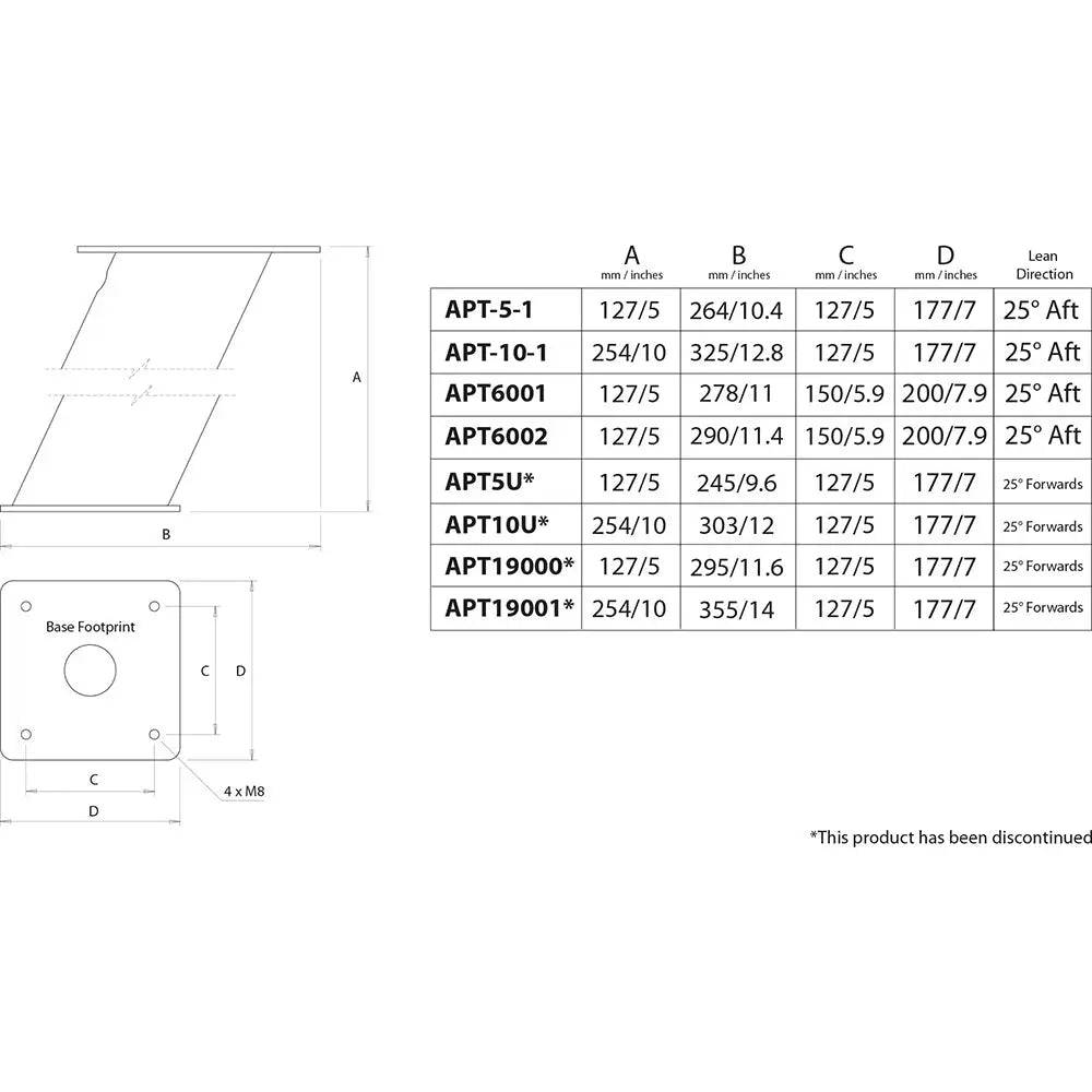 Scanstrut APT6002 Aluminum PowerTower Open Array Radar Mount - 6’’ Aft Leaning [APT6002] - Radar/TV Mounts