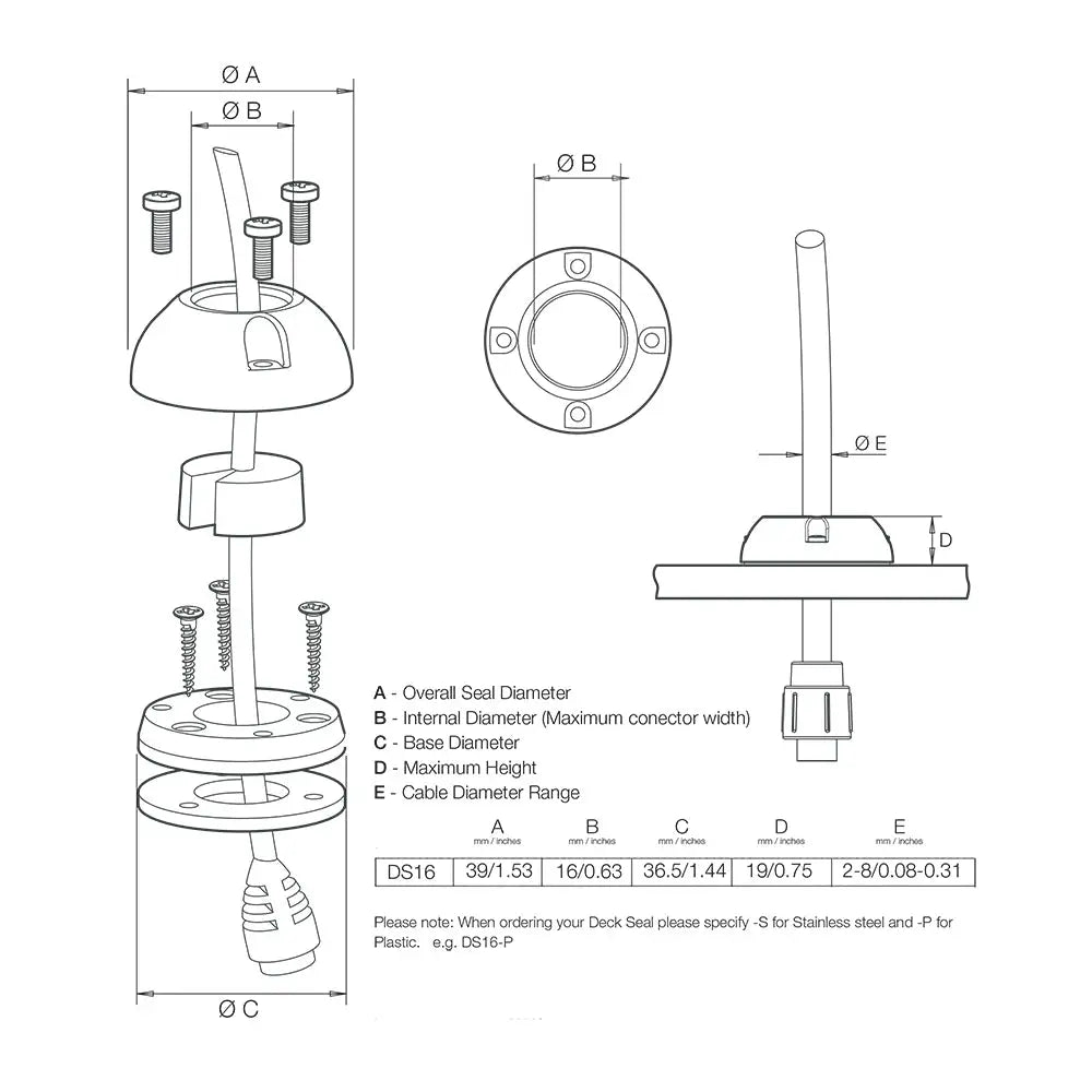 Scanstrut DS16-P Vertical Cable Seal [DS16-P] - Wire Management