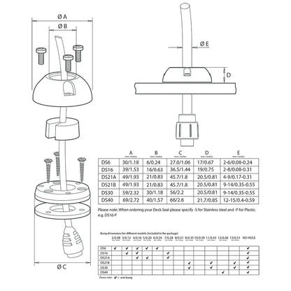 Scanstrut DS6-P Vertical Cable Seal [DS6-P] - Wire Management
