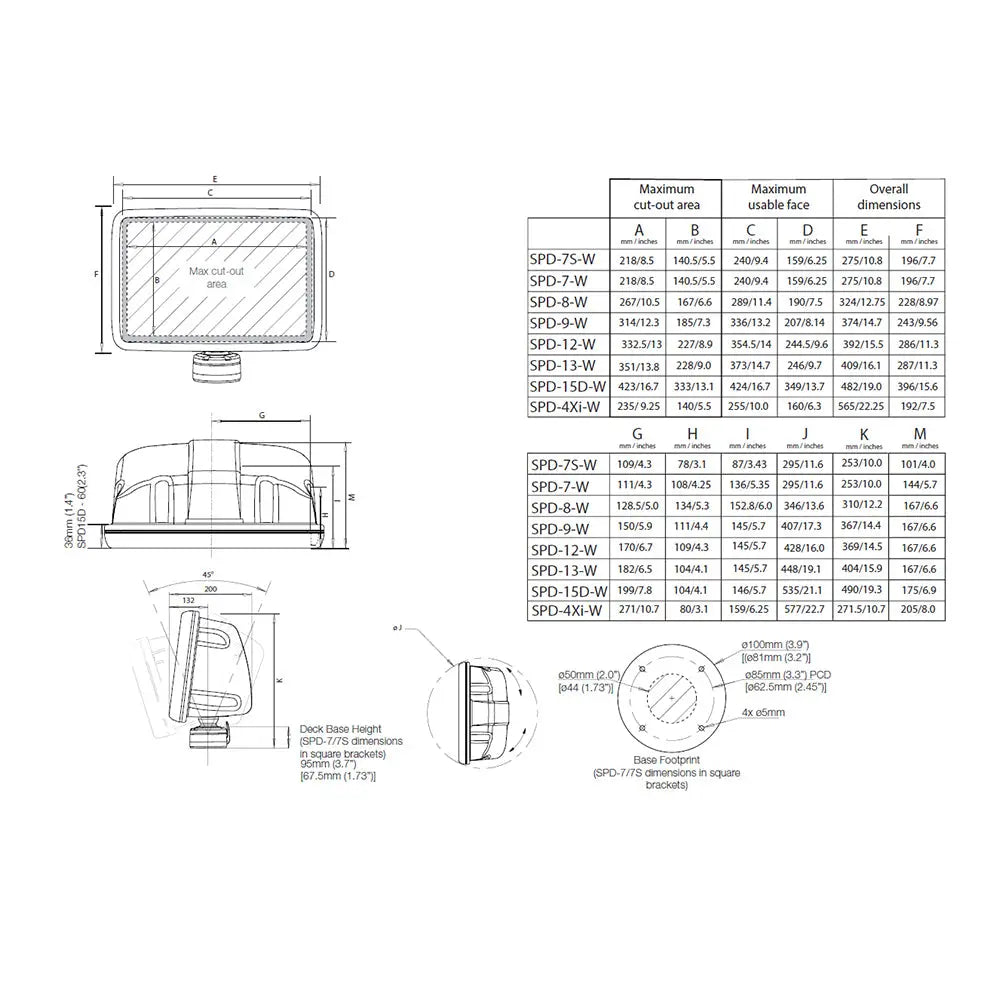 Scanstrut Scanpod Slim Deck Pod - f/10’’ to 12’’ Display - White [SPD-12-W] - Display Mounts