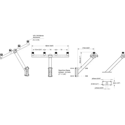 Scanstrut TB-01 T-Bar Mount f/GPS/VHF Antenna [TB-01] - Antenna Mounts & Accessories