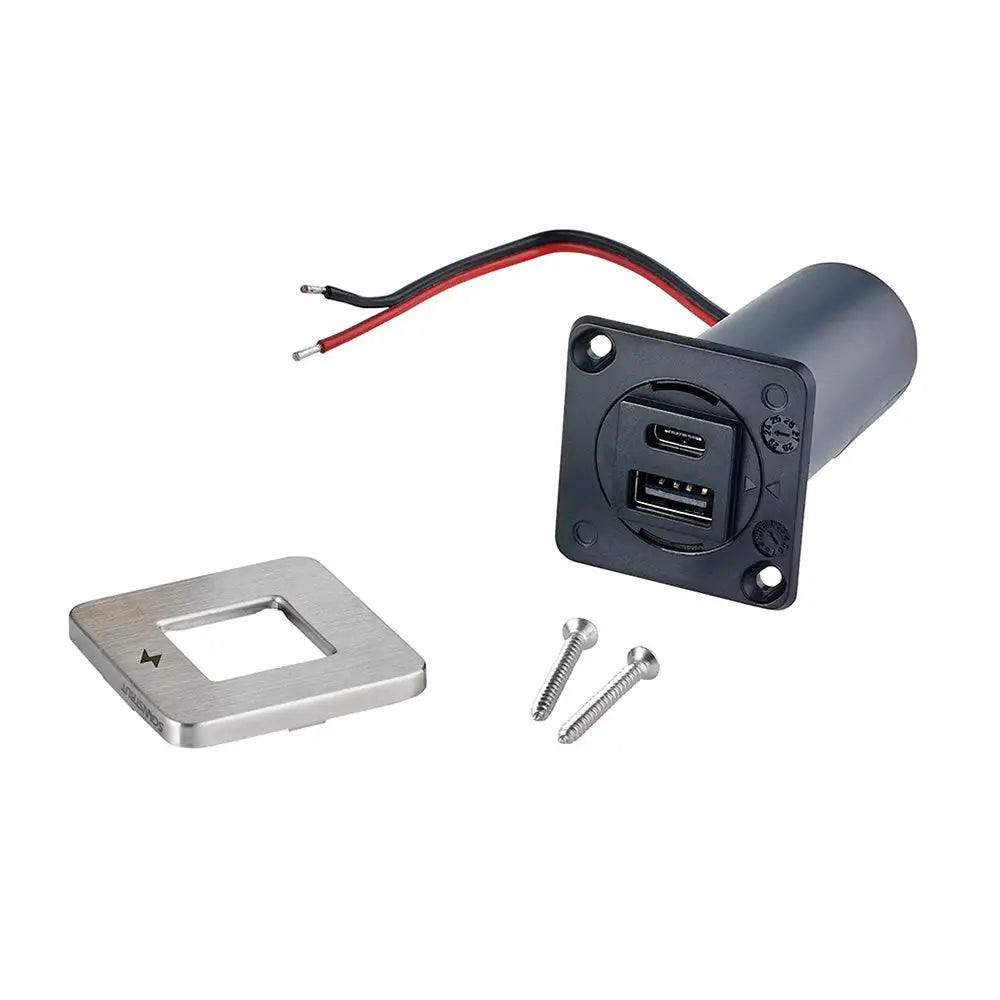 Scanstrut TILE USB-A/USB-C Interior Charging Socket - 12/24V - Stainless Steel Bezel [SC-TILE-11] - Accessories