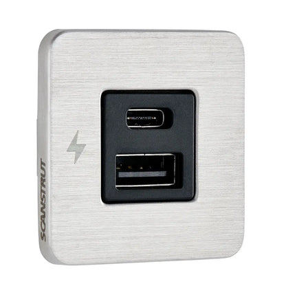 Scanstrut TILE USB-A/USB-C Interior Charging Socket - 12/24V - Stainless Steel Bezel [SC-TILE-11] - Accessories