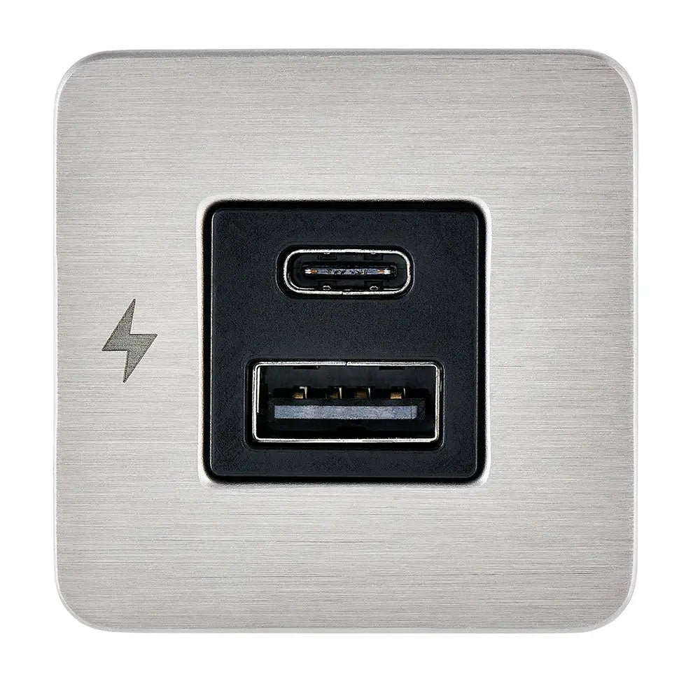 Scanstrut TILE USB-A/USB-C Interior Charging Socket - 12/24V - Stainless Steel Bezel [SC-TILE-11] - Accessories