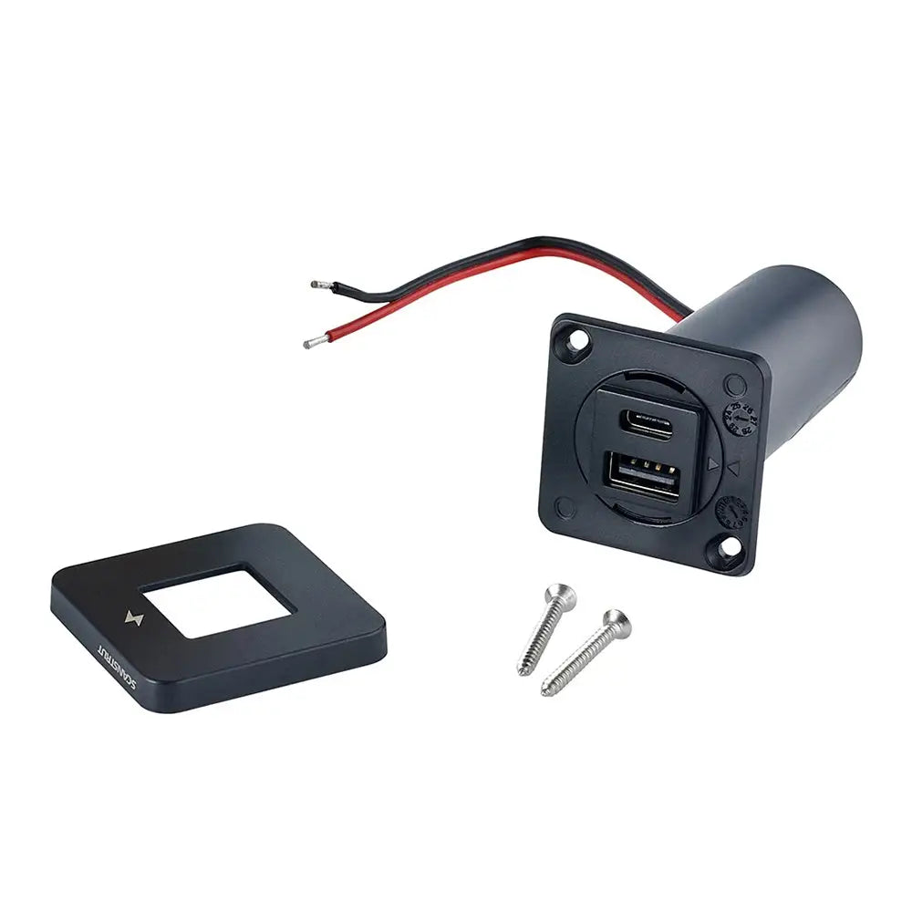Scanstrut TILE USB-A/USB-C Interior Charging Socket - 12/24V - Black Bezel [SC-TILE-10] - Accessories