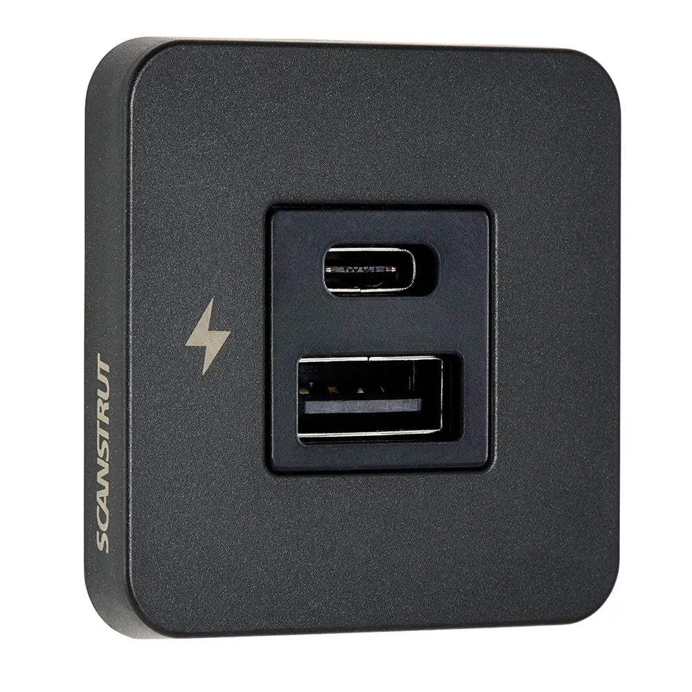 Scanstrut TILE USB-A/USB-C Interior Charging Socket - 12/24V - Black Bezel [SC-TILE-10] - Accessories